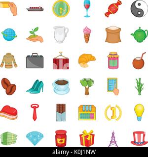 Jar icons set, cartoon style Stock Vector