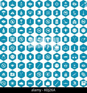 100 tension icons sapphirine violet Stock Vector