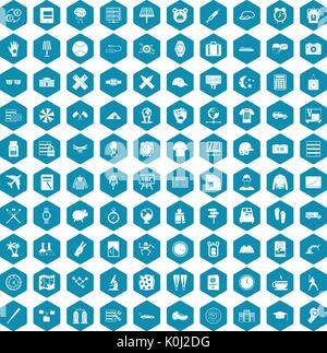 100 time icons sapphirine violet Stock Vector