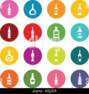 Bottle forms icons many colors set Stock Vector