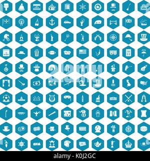 100 top hat icons sapphirine violet Stock Vector