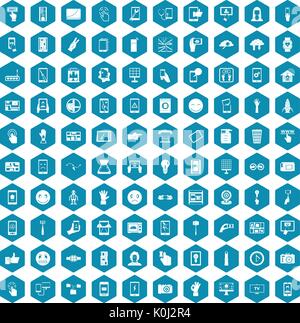100 touch screen icons sapphirine violet Stock Vector