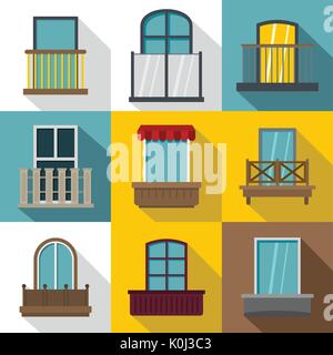 Different windows icons set, flat style Stock Vector