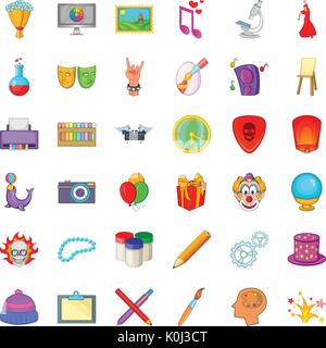 Printing icons set, cartoon style Stock Vector