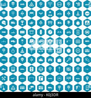 100 traffic icons sapphirine violet Stock Vector
