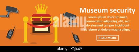 Museum security banner horizontal concept Stock Vector