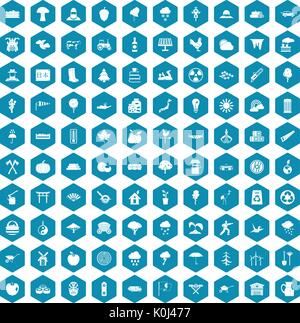 100 tree icons sapphirine violet Stock Vector