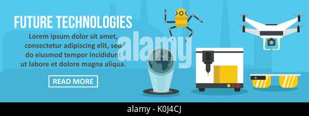 Future technologies banner horizontal concept Stock Vector