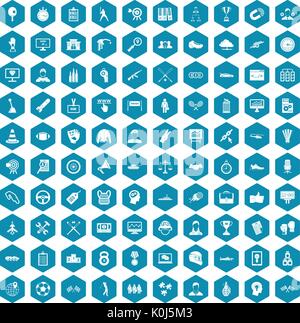 100 victory icons sapphirine violet Stock Vector