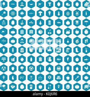 100 vitamins icons sapphirine violet Stock Vector