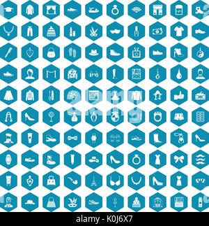 100 vogue icons sapphirine violet Stock Vector