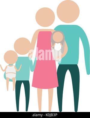 big family clipart silhouette