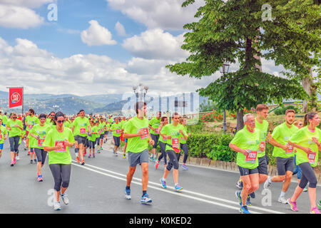 FLORENCE, ITALY - MAY 14, 2017 : Sporting event in Florence, Deejay Ten – Run like a deejay on May 14, an event organized by the company Radio Deejay. Stock Photo