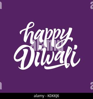 Happy Diwali - vector hand drawn brush pen lettering Stock Vector