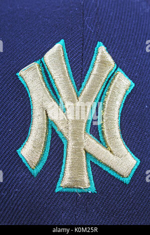 NY Yankees number one with logo embroidery design