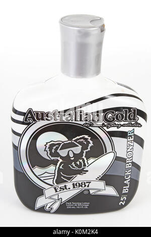 Australian gold tanning lotion solarium cosmetic Stock Photo - Alamy