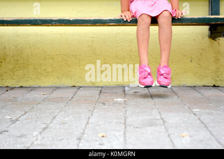 child alone on a bank Stock Photo