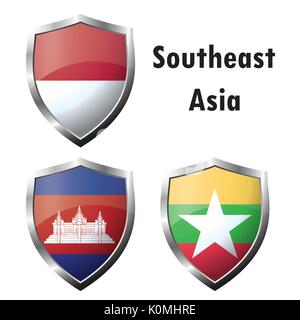 Set flag icon Stock Vector