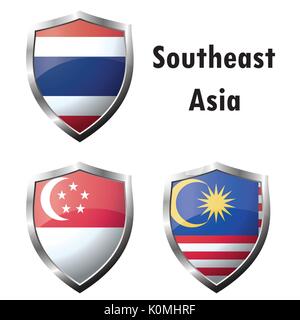 Set flag icon Stock Vector