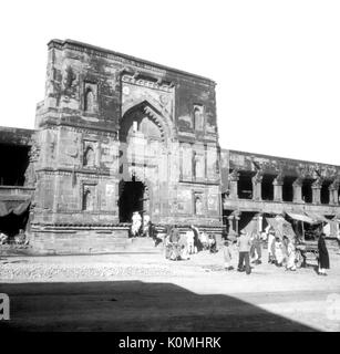 old vintage lantern slide of jama masjid, bijapur, karnataka, India, Asia Stock Photo