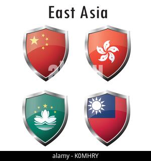 Set flag icon Stock Vector