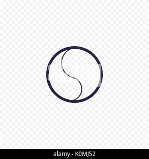 Tennis ball simple line icon. Game thin linear signs. Outline concept for websites, infographic, mobile applications. Stock Vector