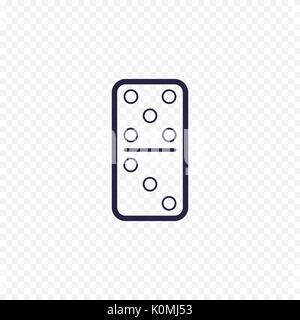 Domino game simple line icon. Game thin linear signs. Outline concept for websites, infographic, mobile applications. Stock Vector