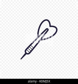 Dart simple line icon. Darts game thin linear signs. Outline sport simple concept for websites, infographic, mobile applications. Stock Vector