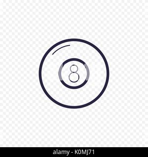 Pool eight ball line icon. Billiard game thin linear signs. Outline magic ball simple concept for websites, infographic, mobile applications. Stock Vector