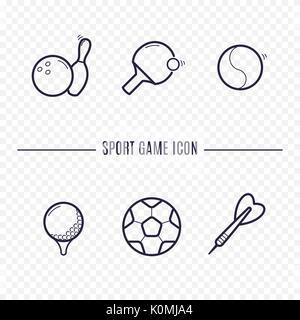 Games linear icons. Chess, dice, cards, checkers and other board games. Game thin linear signs. Outline concept for websites, infographic, mobile applications. Stock Vector