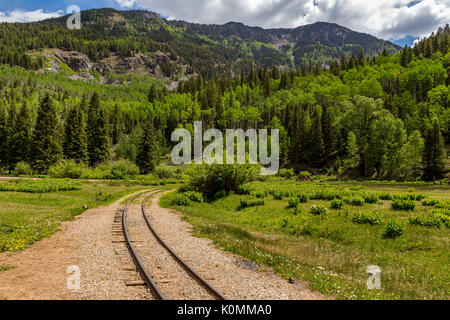 A train ride leaving from Rockwood Depot along the Animas River outside of Durango, Colorado.