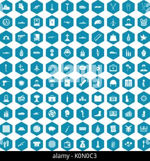 100 war crimes icons sapphirine violet Stock Vector