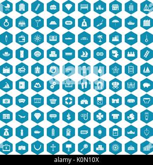 100 wealth icons sapphirine violet Stock Vector