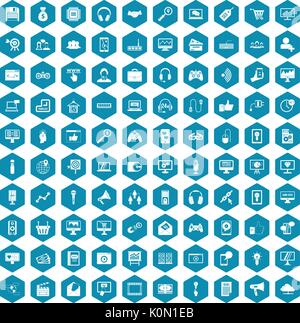 100 web and mobile icons sapphirine violet Stock Vector
