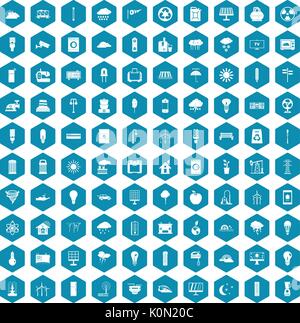 100 windmills icons sapphirine violet Stock Vector