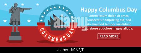 Happy columbus day banner horizontal concept Stock Vector