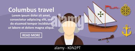 Columbus travel banner horizontal concept Stock Vector