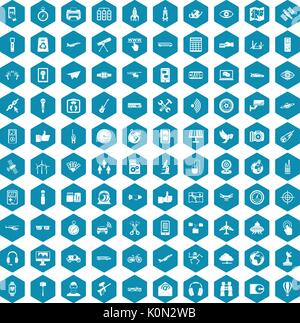 100 wireless technology icons sapphirine violet Stock Vector