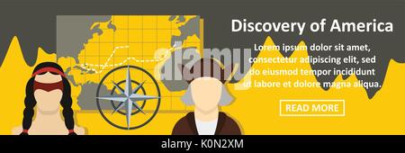 Discovery of america banner horizontal concept Stock Vector
