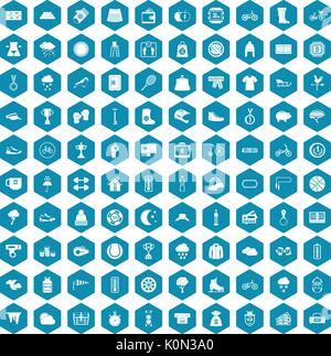 100 woman sport icons sapphirine violet Stock Vector