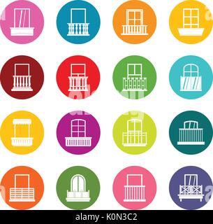 Window forms icons many colors set Stock Vector