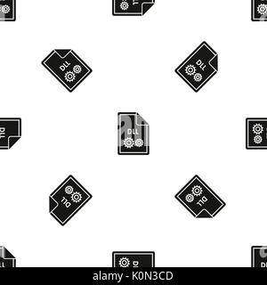 File DLL pattern seamless black Stock Vector
