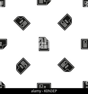 File PDF pattern seamless black Stock Vector