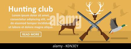 Hunting club banner horizontal concept Stock Vector