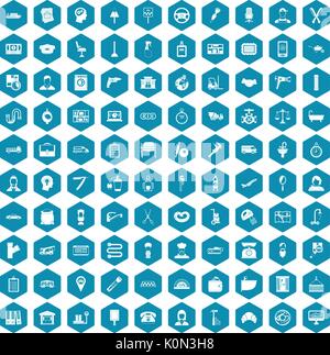 100 work icons sapphirine violet Stock Vector