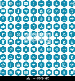 100 yoga studio icons sapphirine violet Stock Vector