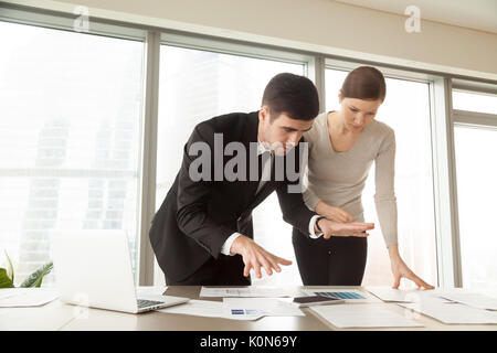 Interior designers working on project, choosing color samples, d Stock Photo