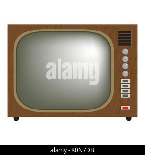 retro television. vector illustration of vintage tv set. isolated on white. gradient mesh used. Stock Vector