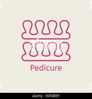 Manicure and pedicure fingers and toes separators thin line icon. Isolated vector illustration. Stock Vector
