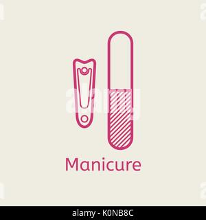Nail clippers linear icon. Thin line illustration. Manicure clippers contour symbol. Vector isolated outline drawing Stock Vector